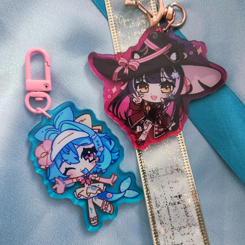 Raki Kazuki and L4zufish acrylic charms