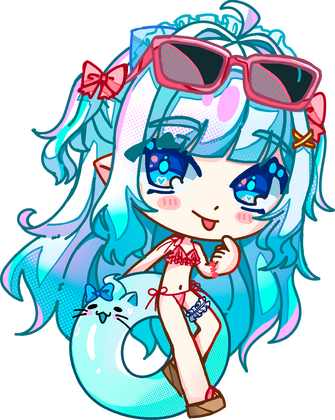 2.5" Mint Fantome Swimsuit Acrylic Keychain