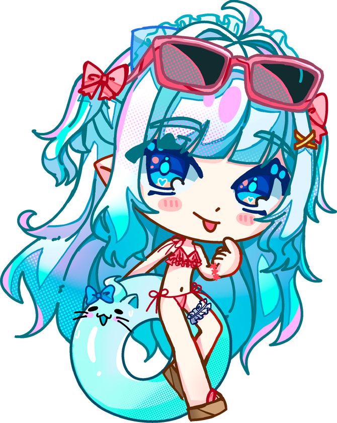 2.5&quot; Mint Fantome Swimsuit Acrylic Keychain