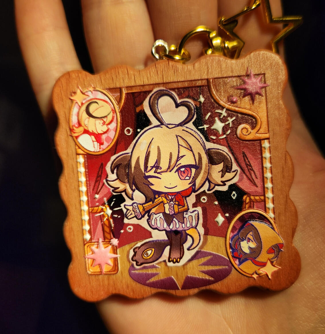 Gigi Murin Embossed Wood Keychain