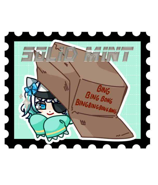 Hot Foil Stamped Mint Sticker