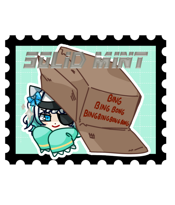 Hot Foil Stamped Mint Sticker