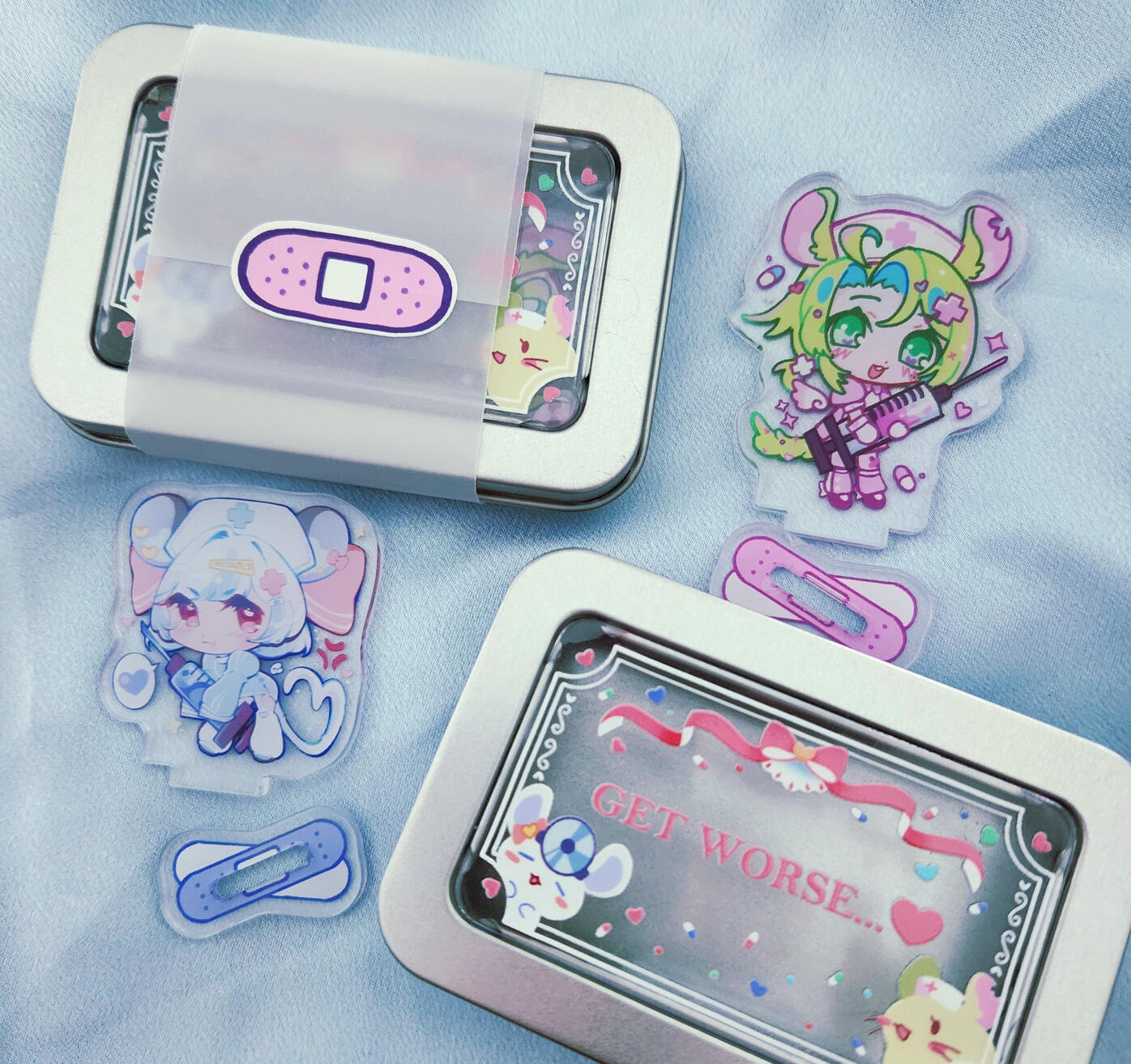 Mini Acrylic Stands with Custom Tin Box